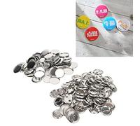 100 Juegos de Suministros para Hacer Botones en Blanco Piezas de Botones de Insignias Redondas Kit de Insignia de Pin de Botón de Metal para Máquina de Fabricación de Botones, (37MM)