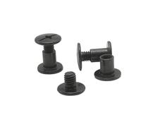 100 juegos de tornillos for libros de contabilidad M5*4/5/6/8/10/12/15/18/20/25/30, chapados en negro, remaches a presión Chicago(10mm)