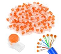 100 K1 conector de cable de empalme UY para telecomunicaciones, UY conector terminal para datos y cables telefónicos, conectores de agrupación de 2 puertos/2 núcleos (naranja)