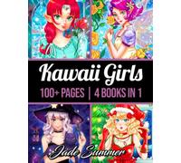 100 Kawaii Girls: An Adult Coloring Book Collection with Cute Portraits, Fantasy, Horror, Christmas, and More!