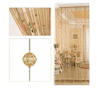 100 l Cortina de Cuentas de Cristal (Color : Champagne, Size : 100X200cm)