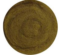 100% lana para fieltrar o hilar lana itinerante cardada tanto para fieltro seco como húmedo, musgo marrón, 75 g