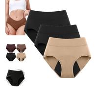 100 Leak-Proof Underwear 4-Pack, 2026 High Waist Leakproof Comfort Underwear for Women 60+ Ladies Incontinence Pants Reusable (3pc C,XXL)