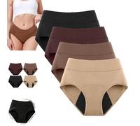 100 Leak-Proof Underwear 4-Pack, 2026 High Waist Leakproof Comfort Underwear for Women 60+ Ladies Incontinence Pants Reusable (4pc A,XXL)