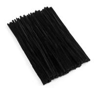 100 limpiadores de pipas, alambre de chenilla negro de 6 mm x 30 cm, alambre limpiador de pipas para manualidades, manualidades, manualidades, proyectos de felpilla, para manualidades y decoración,