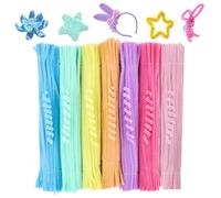 100 limpiadores de pipas de alambre de chenilla, 30 cm, multicolor para manualidades, peluches flexibles, multicolor, juego de manualidades, limpiador de tuberías bendable para proyectos de bricolaje