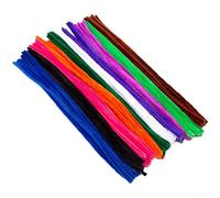 100 limpiadores de pipas de felpilla coloridos de 30 cm, tallos suaves y peludos para niños, manualidades de flores y proyectos de arte hechos a mano (mezcla oscura)