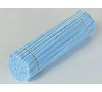 100 limpiadores de tuberías azul lago claro para manualidades, tallos de felpilla gruesos y esponjosos para flores, animales y decoraciones, kit de suministros de arte para niños y adultos (12 x 0.24