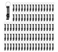 100 llaveros abrebotellas, llavero abrebotellas, llavero abrebotellas negro, mini llavero abrebotellas, llavero abrebotellas para regalos, recuerdos de fiesta, recuerdo de boda (negro)
