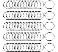 100 Llaveros De Acero Inoxidable De 25 Mm, Anillo de Llavero Redondo,llaveros redondos, Llavero Redondo, Diseño Plano, Anillo Dividido De Metal, Anillo Dividido Para Automóvil, Casa, Accesorios Clave