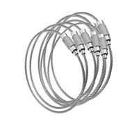 100 llaveros de alambre de acero inoxidable con bloqueo de rosca, llavero de cuerda de cable, llavero de cuerda para llaves, llaveros al aire libre para senderismo