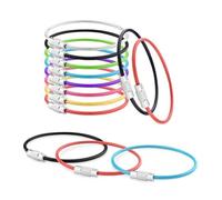 100 llaveros de alambre de acero inoxidable con revestimiento de 2 mm, llaveros de cable de 6 pulgadas para etiquetas de equipaje