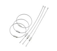 100 llaveros de alambre de acero inoxidable, llavero, linterna, mosquetón, anillo de cable, etiqueta de equipaje, cerradura de tornillo