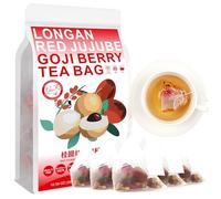 100% Longan Goji Red Jujube Berry Tea Bag, GUI YUAN HONG ZAO GOU QI CHA 300g/10.58oz (6g*50bags), bolsa de té de flores y frutas 桂圆红枣枸杞茶
