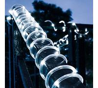 100 luces LED de cuerda solar de 12 metros impermeables de DINOWIN, ideales para jardín, camino, árbol o fiestas, bodas, etc