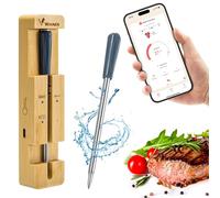 100 m sonda temperatura cocina Zeerkeer inalámbrico Bluetooth termómetro cocina mango cerámica resistente a altas temperaturas para parrilla horno barbacoa con alarma de temperatura inteligente