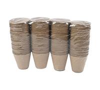 100 macetas de iniciación de crecimiento hechas de papel natural para nueva vegetación, recipientes redondos de piedra para jardinería interior y guardería al aire libre