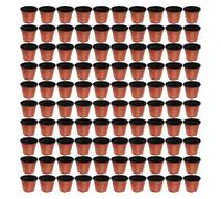 100 macetas de plástico con diseño de drenaje, perfectas para plantas jóvenes y esquejes, facilita el trasplante (110#)