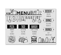 100 manteles de Mesa con Imagen Menú I DIN A3 Cuadrado I Juego de manteles de Mesa de Papel en Gris Negro, diseño Vintage I Mantel de Mesa desechable I dv_122