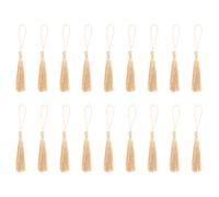 100 marcadores de borlas suaves dorados de 13 cm/5 pulgadas, hechos a mano, para hacer joyas, proyectos de bricolaje y marcapáginas.