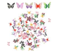 100 mariposas coloridas 3D para decoración de uñas, mini mariposas de resina, accesorios para decoración de uñas, manualidades