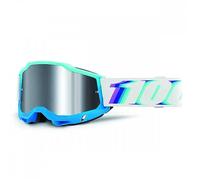 100% MÁSCARAS, Accuri 2 Goggle Stamino-Lentes de Flash Plateadas, Gafas, Unisex Adulto, Multicolor, Talla única