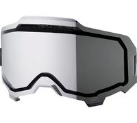 100% MÁSCARAS Reemplazo ARMEGA - Lente de flash plateada con espejo ventilado de doble panel inyectado