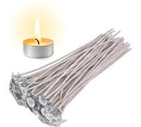 100 mechas Eco de 6 mechas para Velas de Soja, mechas de Vela pre-enceradas de 6 Pulgadas para Hacer Velas, mechas Gruesas de Vela con Base