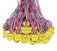 100 medallas de plástico for niños, medallas doradas for premios y decoraciones de fiestas, pequeñas (500290557)