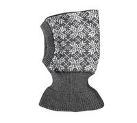 100% Merino lana pasamontañas hecho punto invierno otoño sombrero bufanda bebé niños, Gris oscuro-gris claro, Small