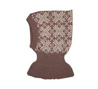 100% Merino lana pasamontañas hecho punto invierno otoño sombrero bufanda bebé niños, Marrón y blanco natural., M