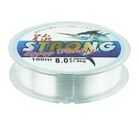 100 metros de línea de pesca, sedal de pesca, hilo de pescar, monofilamento de 0,5 mm, hilo de pesca de nailon transparente, alambre de tensión fuerte, línea de pesca, para fabricación joyas, pesca