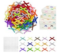 100 mini lazos de cinta de satén, CNYMANY de 1.3 pulgadas, coloridos lazos pequeños para envolver regalos, lazo prefabricado para costura, manualidades, álbumes de recortes, boda, fiesta de cumpleaños