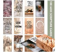 100 mini tarjetas de oración en tono tierra para mujeres y hombres, tarjetas motivacionales religiosas a granel con escritura inspiradora, regalos cristianos religiosos inspiradores a granel para