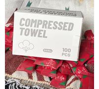 100 mini toallas comprimidas, toalla desechable comprimida para la cara, toallita de mano comprimida, toalla de camping, papel de moneda comprimido portátil para viajes, hogar, actividades al aire