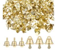 100 minicampanas doradas, pequeñas campanas para manualidades, campanas de boda para hacer sonar en bodas, campanas de papel de boda, decoración, campanas vintage para manualidades