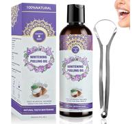 100 ml Aceite de coco enjuague bucal para dientes,Aceite de coco con raspador de lengua,Cuidado bucalCombate el mal aliento,Blanquear los Dientes,Aliento fresco