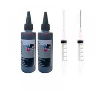 100 ml de Botella de Tinta de Tinte Negro Universal Compatible con 123 302 304 652 65 61 L100 L200 L392 PG445 545 440 Impresoras(2BK)