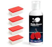 100 ml Pegamento para tenis de mesa, ideal para ensamblar raquetas de ping pong, Incluye 4 esponjas para reemplazar fácilmente la goma de la raqueta