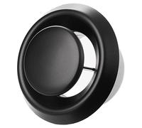 100 mm de diámetro, Anemostato de plástico antracita - Válvula de disco para entrada de aire con anillo de montaje