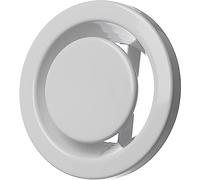 100 mm de diámetro, metal blanco, Anemostat - Válvula de escape - Válvula de ventilación redonda con pinzas de resorte