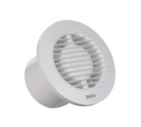 Ø 100 mm Extractor de aire silencioso - Ventilador de baño blanco - Ventilador de pared para cocina, WC y cuarto de baño