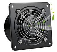 100 mm Extractor Ventilador Extractor de Aire Silencioso, Ventilador axial de 20 W, 140 m³/h Ventilador Metálico de Pared, para Techo y Pared, para Hogar BañO Cocina Garaje VentilacióN - Black