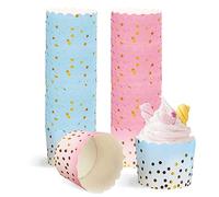 100 moldes de papel para magdalenas (rosa + azul)