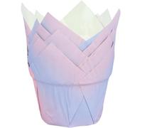 100 moldes for cupcakes de tulipán, moldes apilables for hornear muffins, forros for magdalenas for hornear, vasos de papel a prueba de grasa for hornear, soportes for forros for muffins, envoltorios