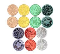 100 monedas de oro pirata, juego del tesoro de juguete, monedas de oro de plástico, con paquete de actividades navideñas, incluido, Colores surtidos