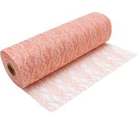 100%Mosel Camino de Mesa de Encaje en Rosa Vintage (30 cm x 20 m), Delicado Mantel de Encaje, Elegante decoración de Mesa para Bodas y bautizos