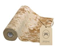 100 % Mosel Camino de mesa de terciopelo, en dorado-beige (28 cm x 5 m), camino de mesa de poliéster con aspecto de terciopelo brillante, elegante decoración de mesa para bodas y Navidad, decoración