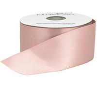 100%Mosel - Cinta de satén, color rosáceo, cinta de regalo con brillo mate, elegante, para decorar y manualidades, para envolver regalos especiales, para bodas, bautizos, etc. (50 mm x 25 m)