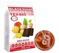 100% Natural Black Sugar Hongzao Ginger Silk Tea Bag, 300g/10.58oz (12g*25bags) 黑糖红枣姜丝茶 Jengibre, té de hierbas naturales, té de hierbas combinado